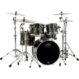 DW Performance Series 5Piece Shell Pack Pewter Sparkle with Chrome Hardware