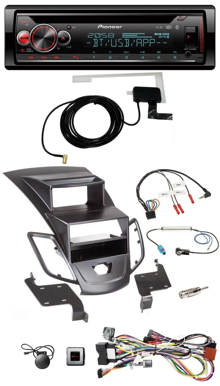 Pioneer DAB CD Lenkrad USB Bluetooth Autoradio für Ford Fiesta 08-10 Display sch