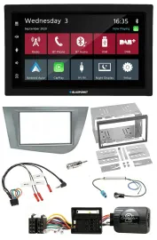 Blaupunkt DAB Bluetooth USB Lenkrad 2DIN Autoradio für Seat Leon 2005-2012 silbe