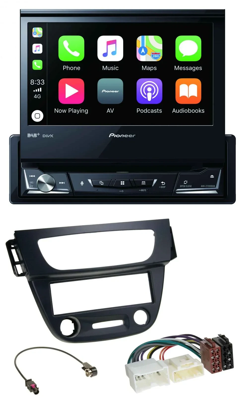Автомагнитола для Renault Megane 3 (2009-2014) Pioneer DVD, Bluetooth, DAB, USB, MP3, черный