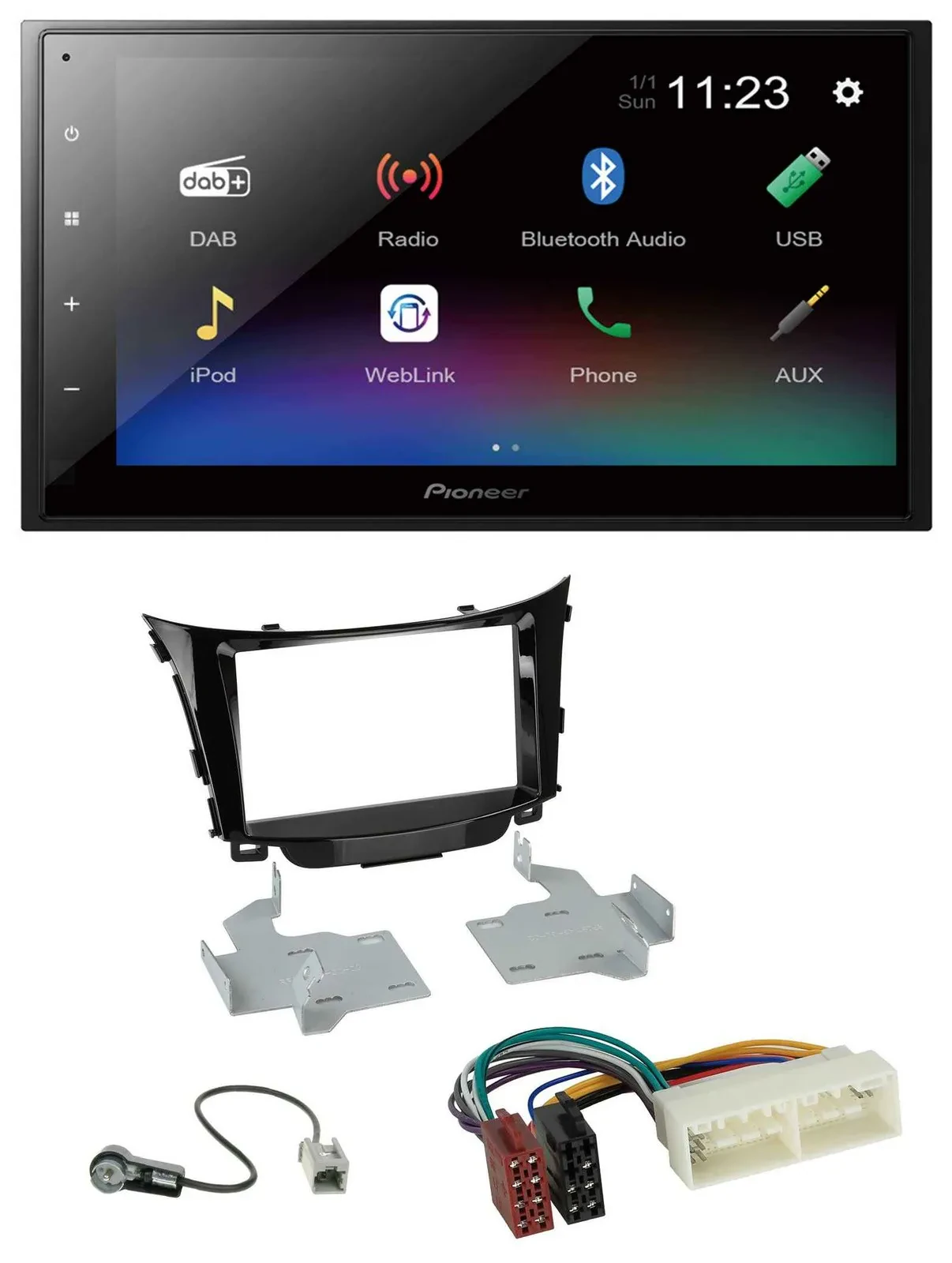 Автомагнитола для Hyundai i30 (с 2017) Pioneer 2DIN, USB, Bluetooth, DAB, MP3