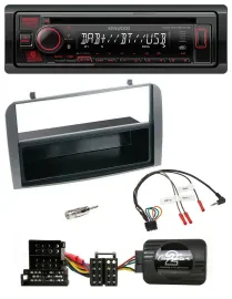 Kenwood Lenkrad CD USB Bluetooth DAB Autoradio für Alfa 147 GT anthrazit Ablage