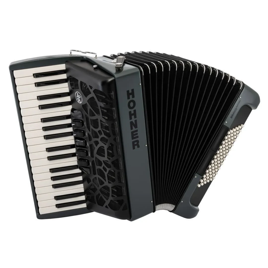 Hohner BRAVO MyColor III 72 Chromatic Piano Key Twilight Granite Gray Accordion