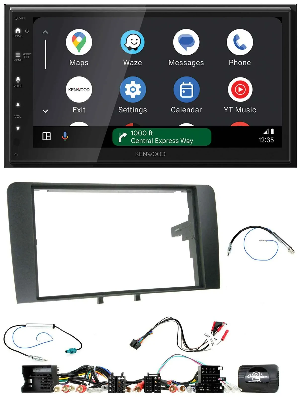 Kenwood DAB Bluetooth USB Lenkrad 2DIN Autoradio für Audi A3 8P 2003-2012 Aktivs