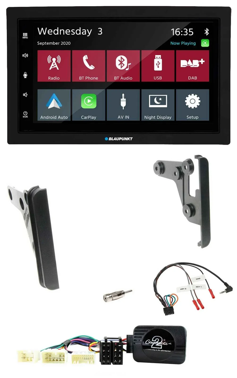 Blaupunkt DAB Bluetooth USB Lenkrad 2DIN Autoradio für Toyota Yaris 2007-2010