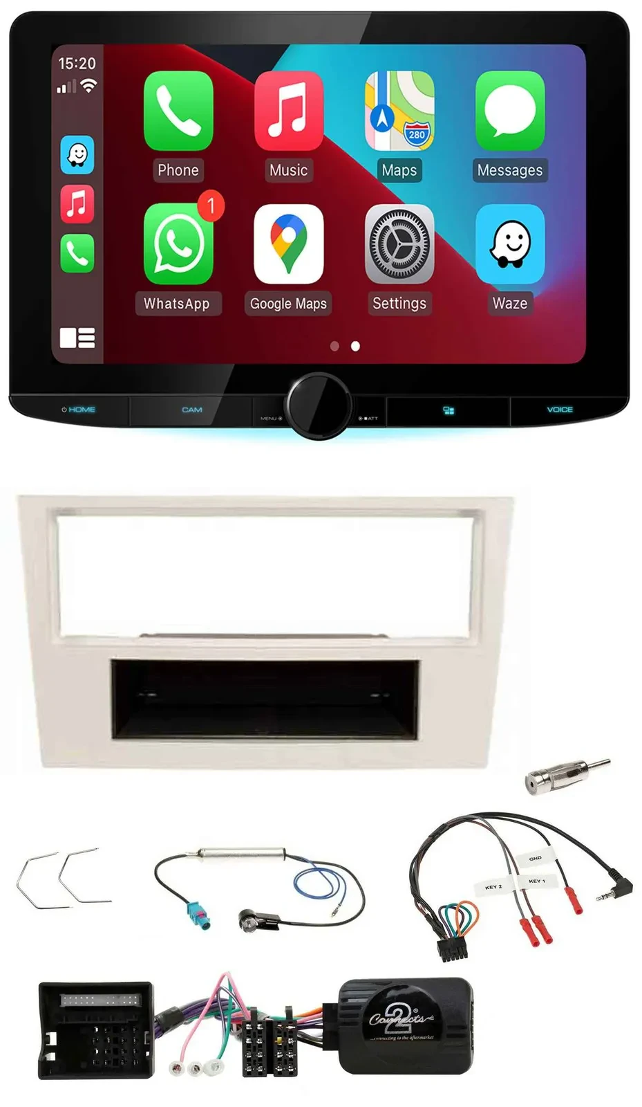 Kenwood Lenkrad USB DAB Bluetooth Autoradio für Opel Corsa D 2006-2008 perl-weis