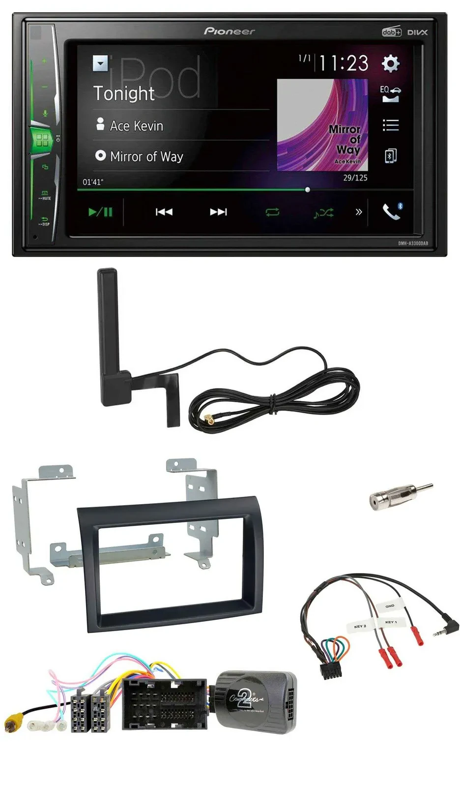 Pioneer MP3 DAB Lenkrad 2DIN Bluetooth Autoradio für Citroen Jumper ab 14 schwar