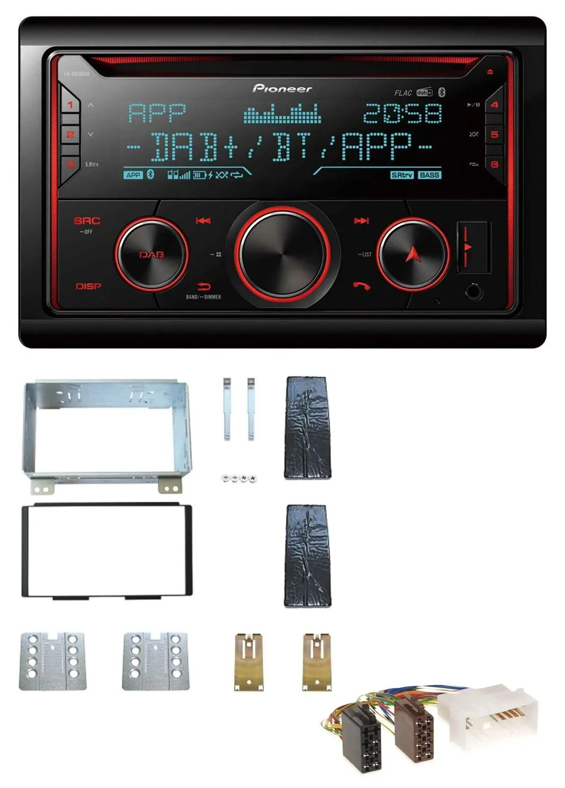 Автомагнитола Pioneer 2DIN, DAB, CD/USB, Bluetooth, для Kia Carnival II (VQ) 2006–2011