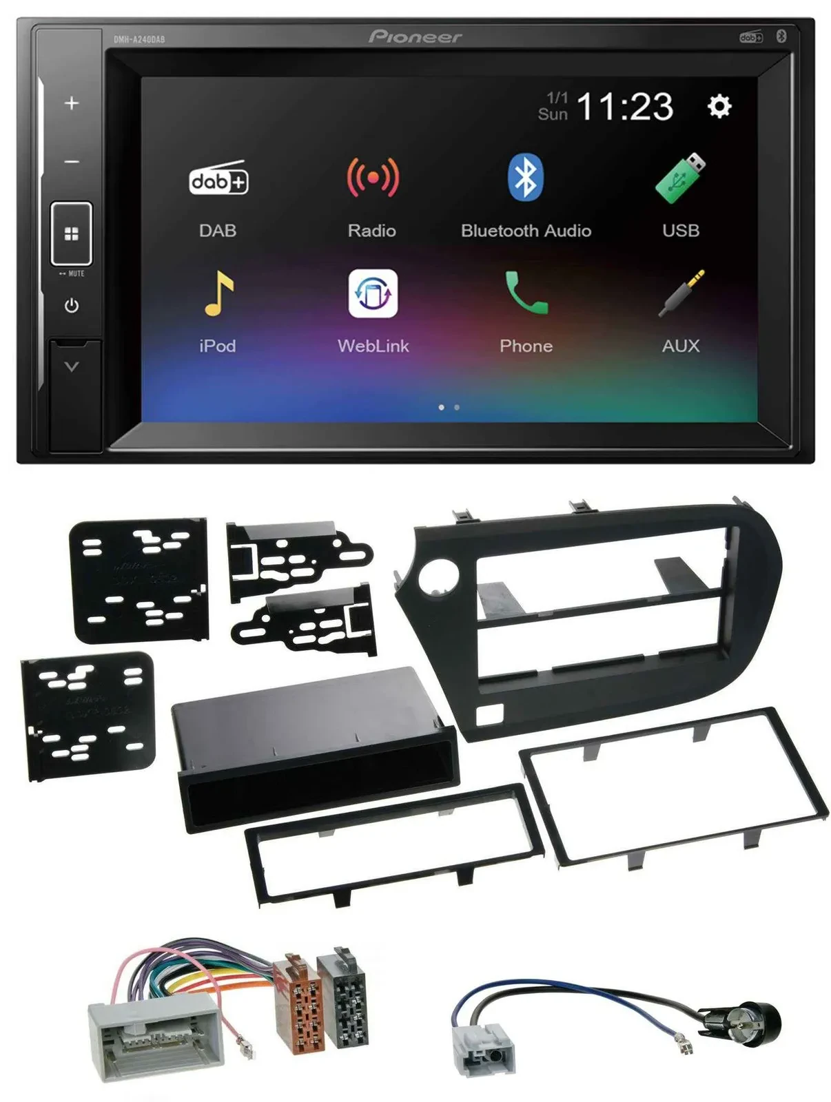 Автомагнитола Pioneer 2 DIN, DAB, Bluetooth, USB для Honda Insight ZE2 (2009–2013)