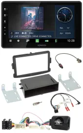 Kenwood Lenkrad Bluetooth USB DAB Autoradio für Dacia Logan Sandero ab 12 schwar