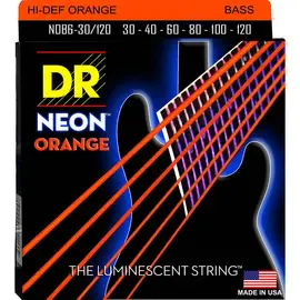 Струны для бас-гитары DR Strings HI-DEF NEON DR NOB6-30/120, 30 - 120