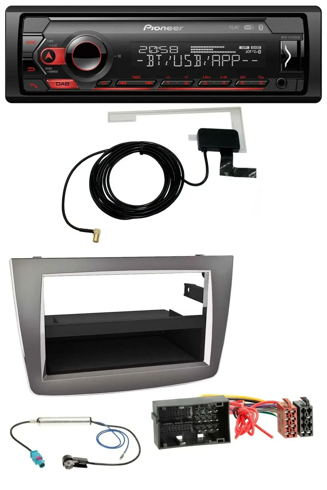 Автомагнитола для Alfa Romeo Mito (с 2014) Pioneer DAB/USB/MP3/Bluetooth серебристая