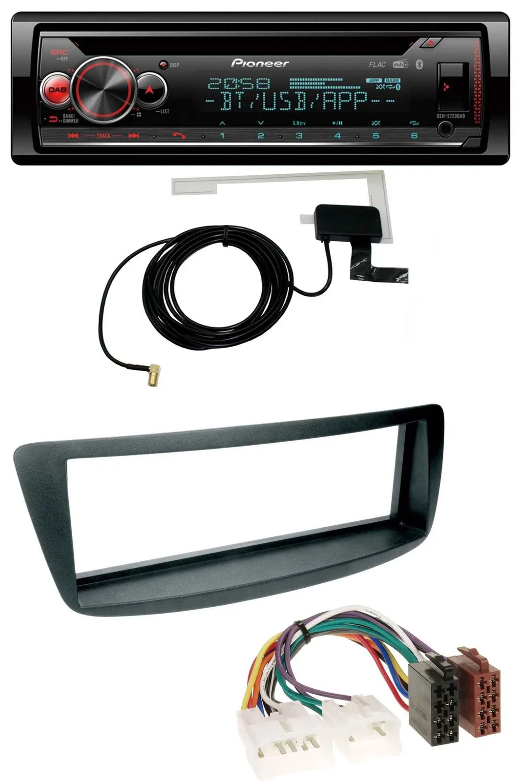 Автомагнитола для Toyota Aygo (AB1, 2005–2014) Pioneer с DAB, CD, MP3, USB, Bluetooth