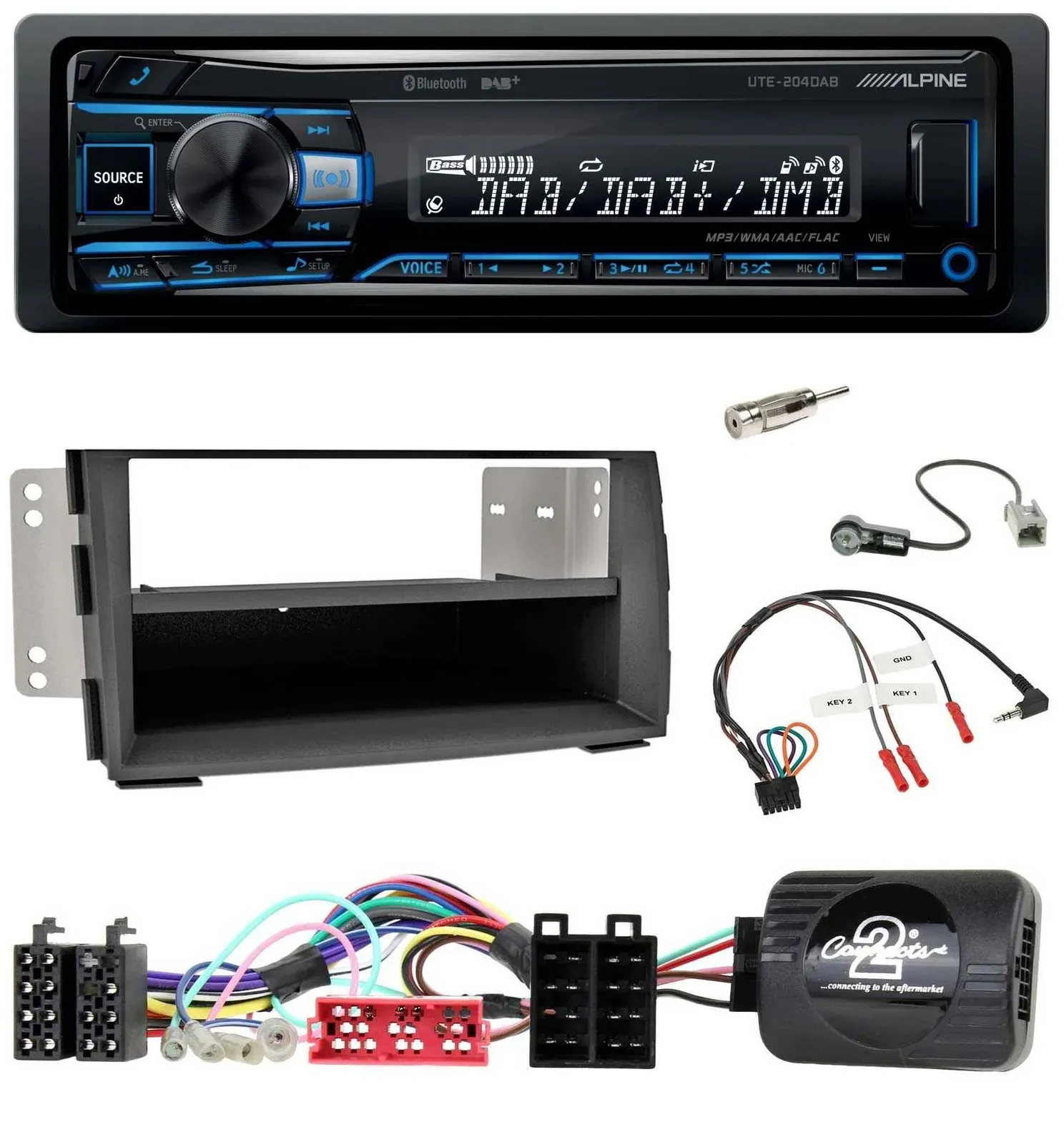 Alpine USB Bluetooth DAB Lenkrad Autoradio für Kia Venga (2010-2019)