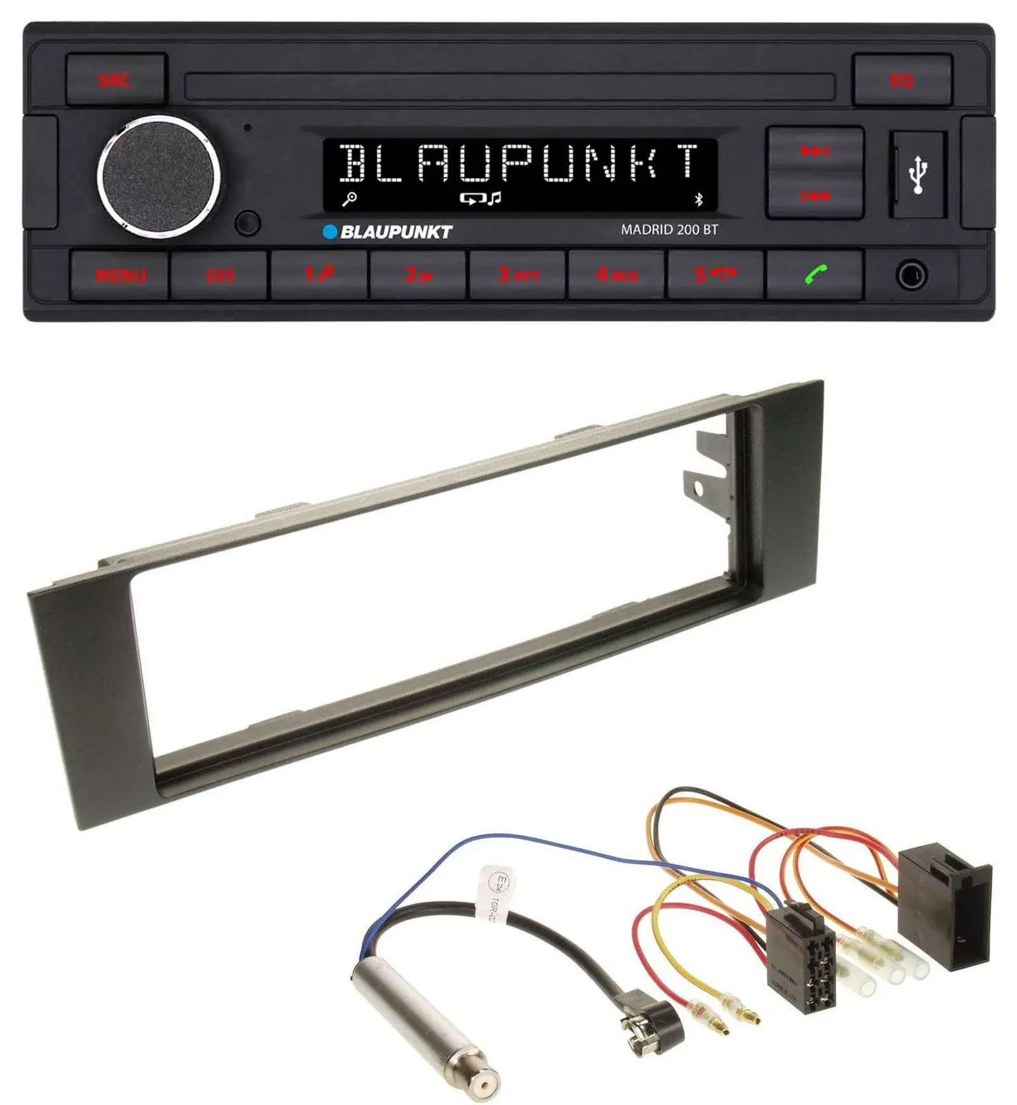Blaupunkt USB AUX Bluetooth MP3 Autoradio für Audi A3 (8P, 03-06) - ISO