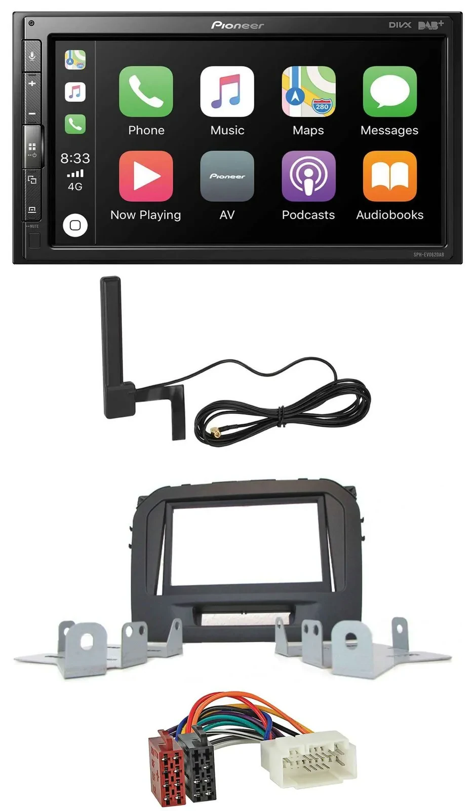 Pioneer USB 2DIN Bluetooth DAB MP3 Autoradio für Suzuki Vitara LY ab 04/2015