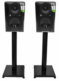 Pair Mackie MR524 5” 50 Watt Powered Active Studio Monitor Speakers+21" Stands