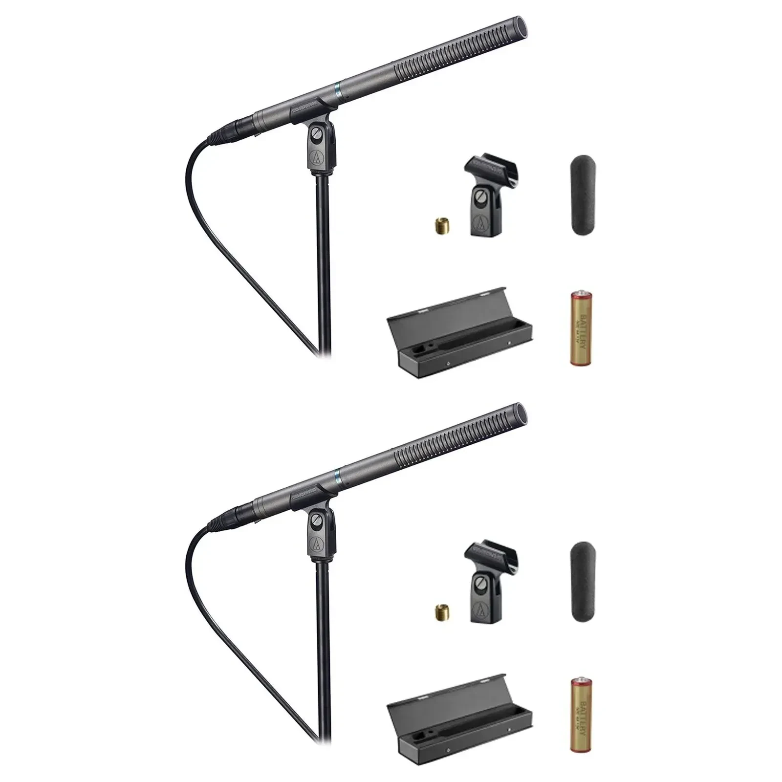 Микрофон для видео/трансляций Audio-Technica AT897 пушечный конденсаторный (набор, 2 шт.) с кейсом