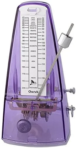 WSM-330TPURPLE Механический метроном, прозрачный фиолетовый, Cherub