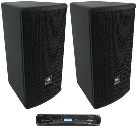 2) JBL AC16 Black 6" 640 Watt 2-Way 16 Ohm Passive Wall Mount Speakers+Crown Amp