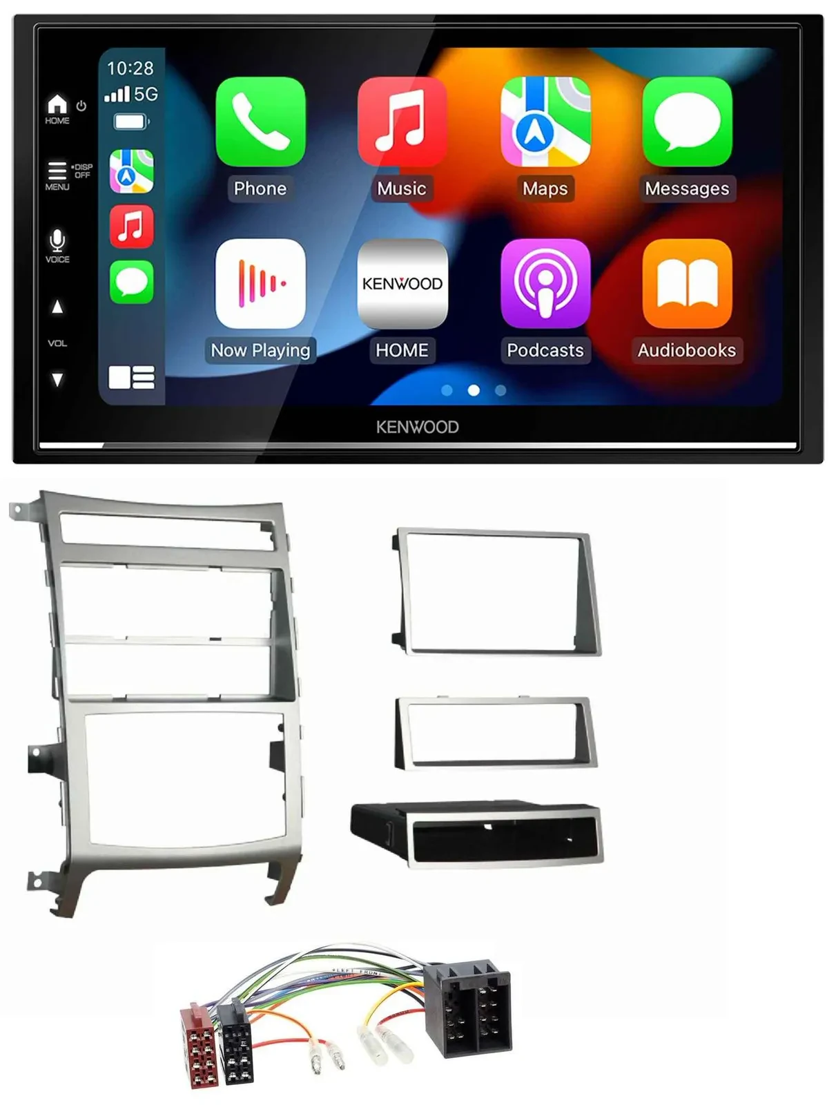 Автомагнитола Kenwood 2DIN, DAB, USB, Bluetooth, MP3, серебристая, для Hyundai ix55 (2009–2012)