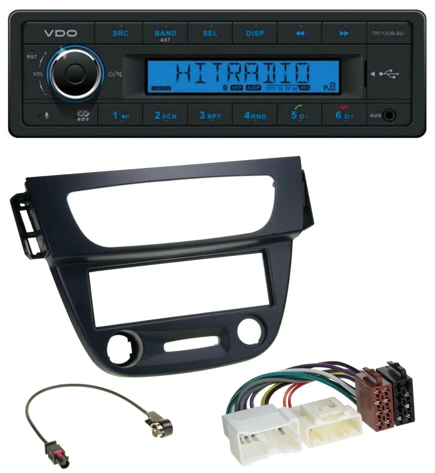 Автомагнитола для Renault Megane 3 VDO Bluetooth, USB, AUX, MP3 черная