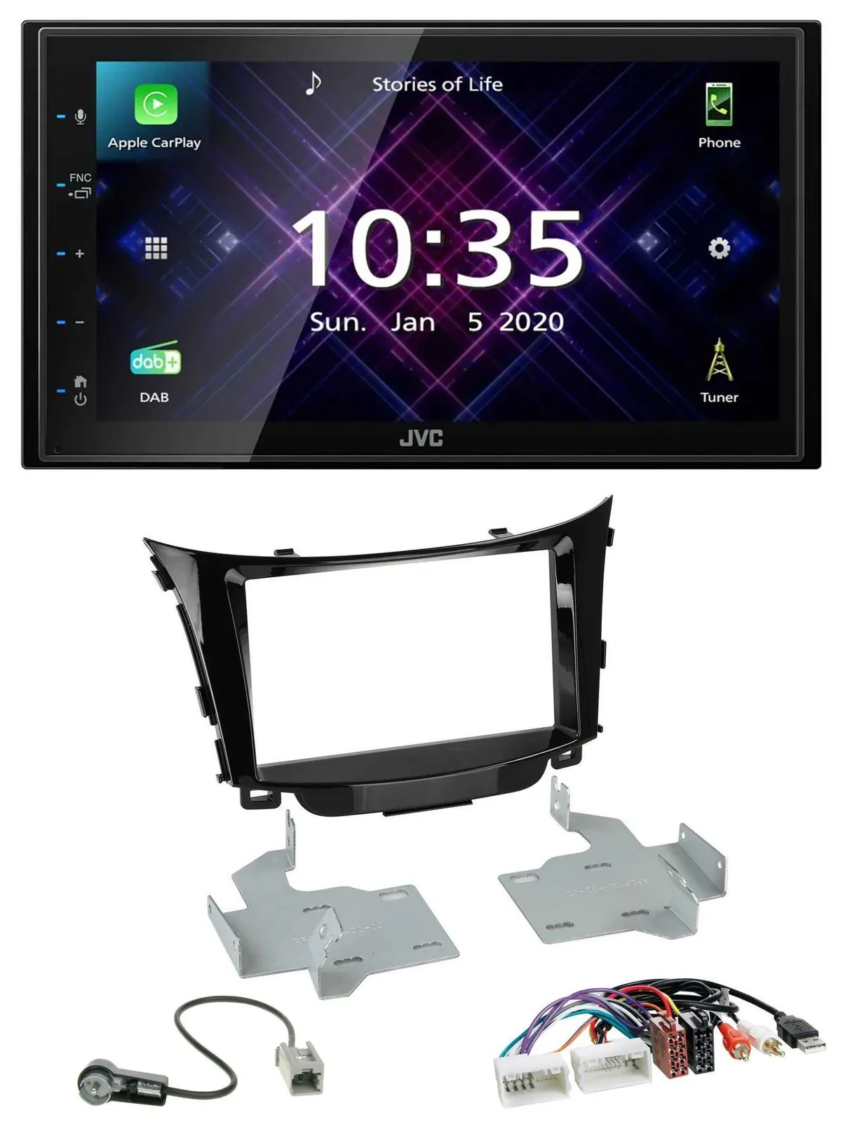 JVC DAB 2DIN MP3 Bluetooth USB Autoradio für Hyundai i30 ab 2012 AUX USB