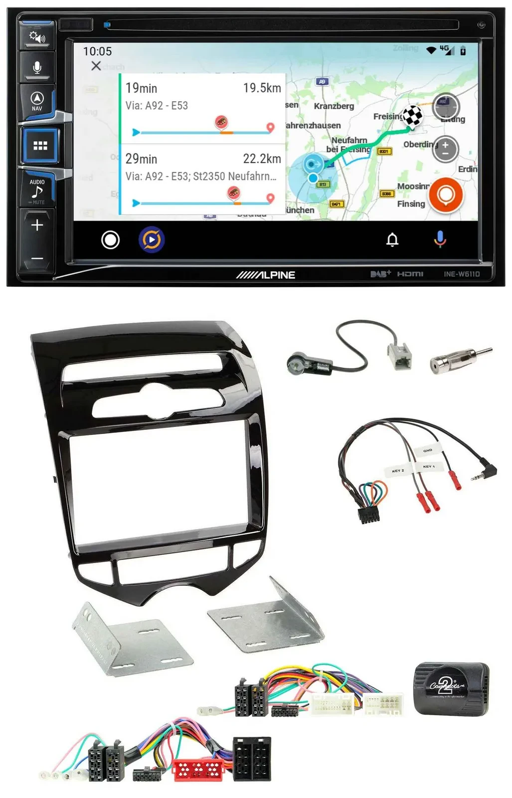 Автомагнитола Alpine 2DIN, Bluetooth, USB, DAB, навигация, поддержка кнопок на руле, для Hyundai ix20 (с 2010)