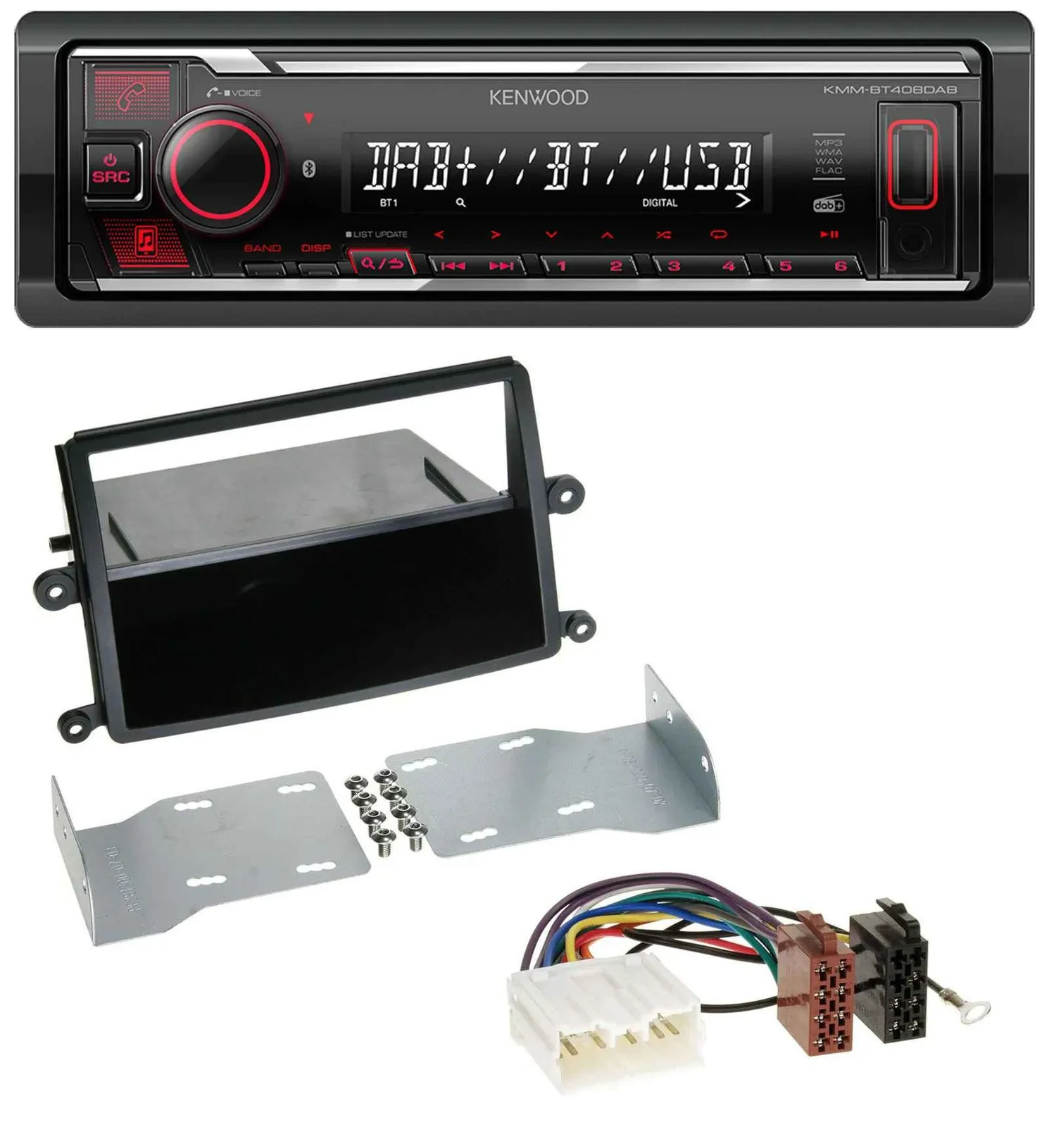 Kenwood MP3 Bluetooth USB DAB Autoradio für Mitsubishi L200 (KAOT, ab 2006)