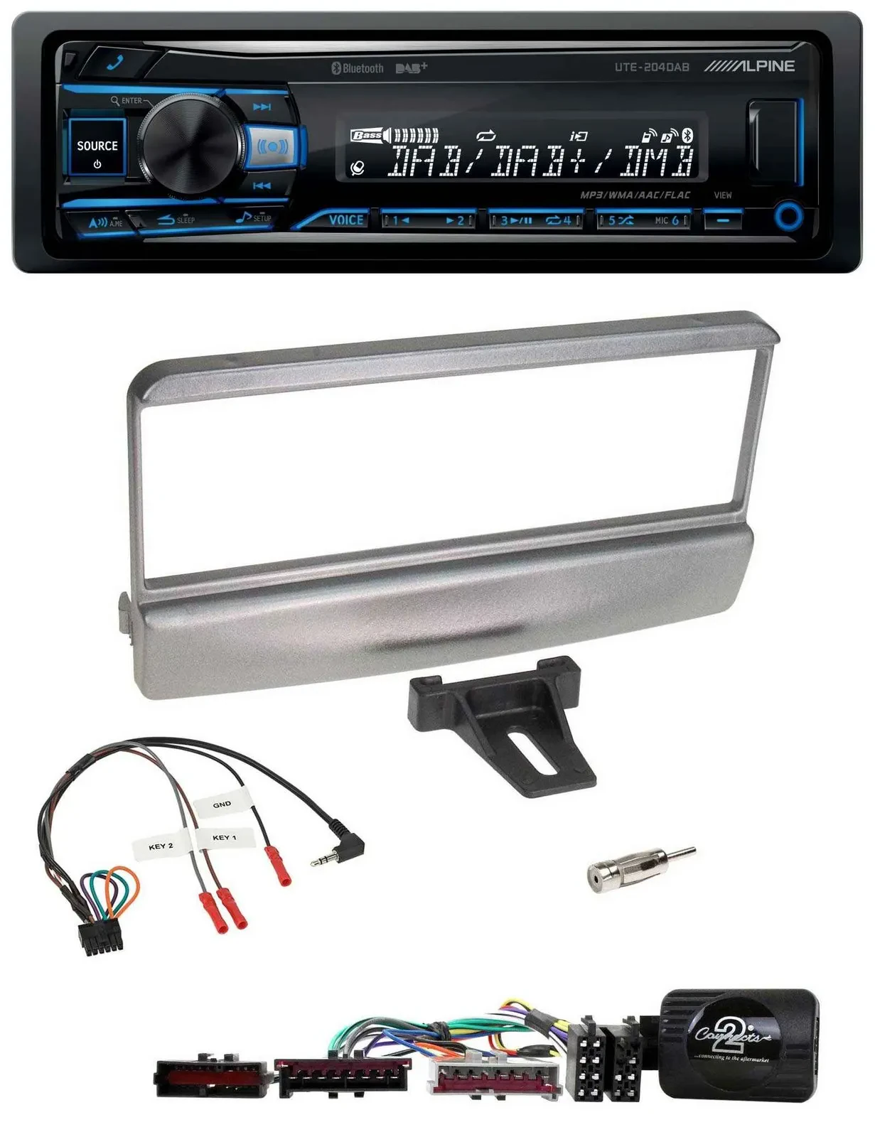 Alpine USB Bluetooth DAB Lenkrad Autoradio für Ford Escort Focus silber