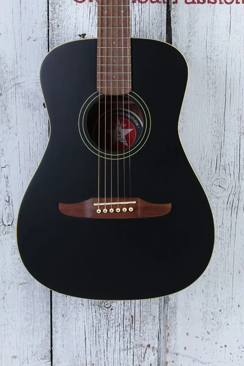 Fender Joe Strummer Campfire Acoustic Electric Guitar Matte Black with Gig Bag