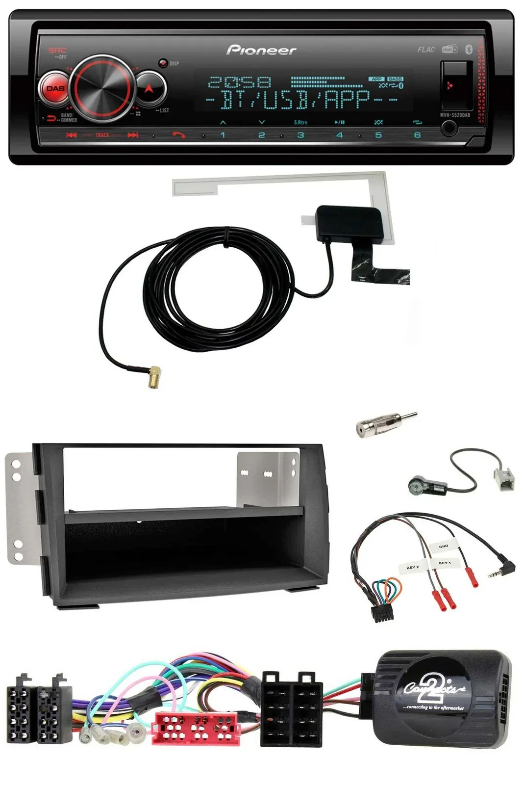 Автомагнитола для Kia Venga (2010–2019) Pioneer Bluetooth, DAB, USB, совместимая с кнопками на руле