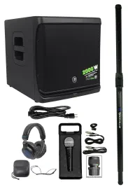 Mackie DLM12S 2000W 12" Active DJ PA Subwoofer Sub+Air Pole Mount+Headphones+Mic