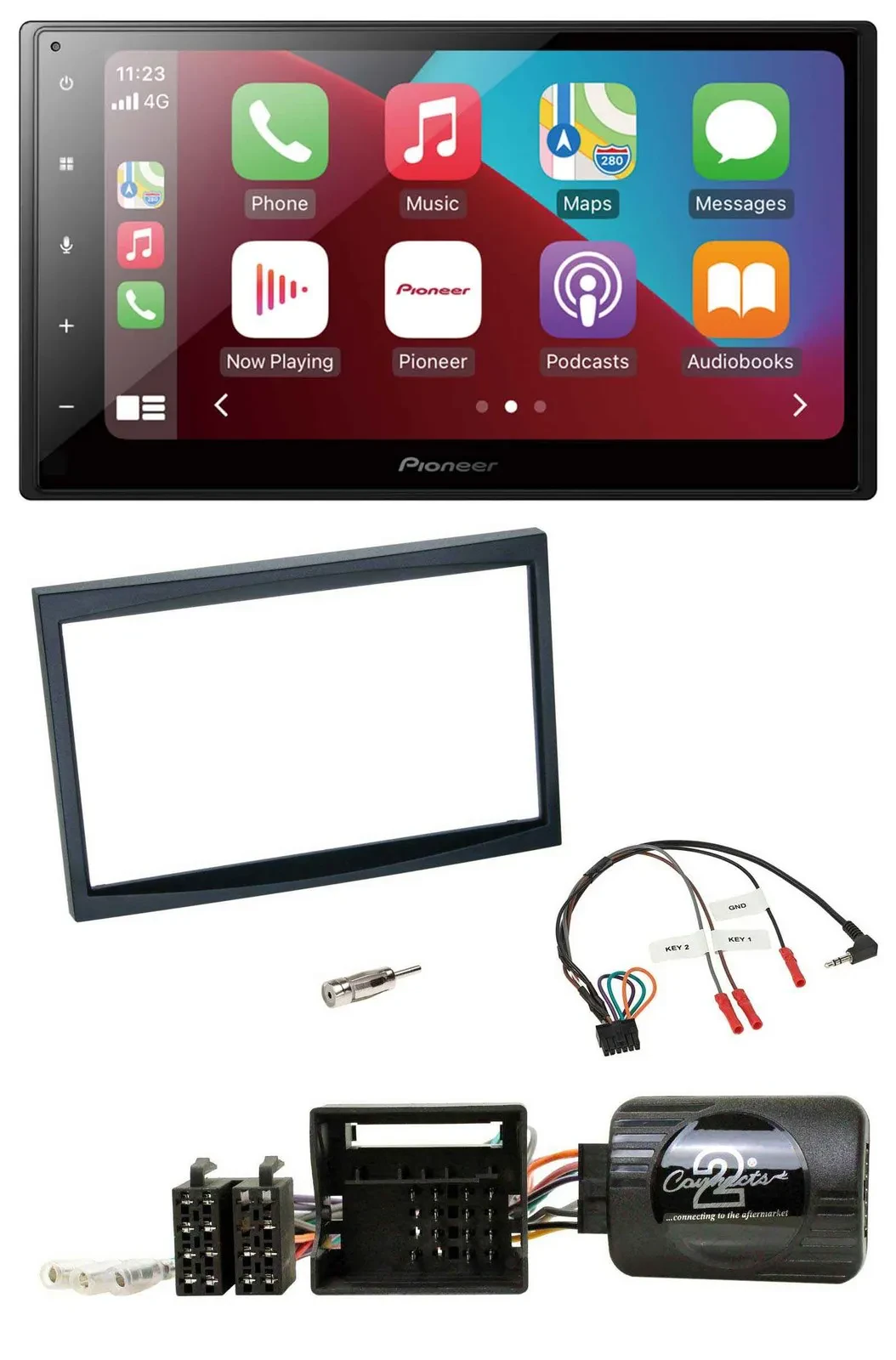 Pioneer USB Lenkrad DAB 2DIN Bluetooth Autoradio für Citroen C2 C3 Berlingo Jump