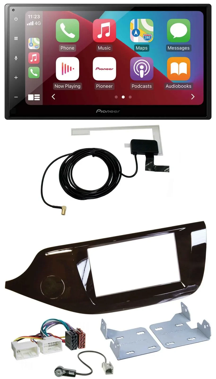 Автомагнитола Pioneer 2-DIN, USB, Bluetooth, DAB, MP3 для Kia Ceed (с 2012), глянцевая