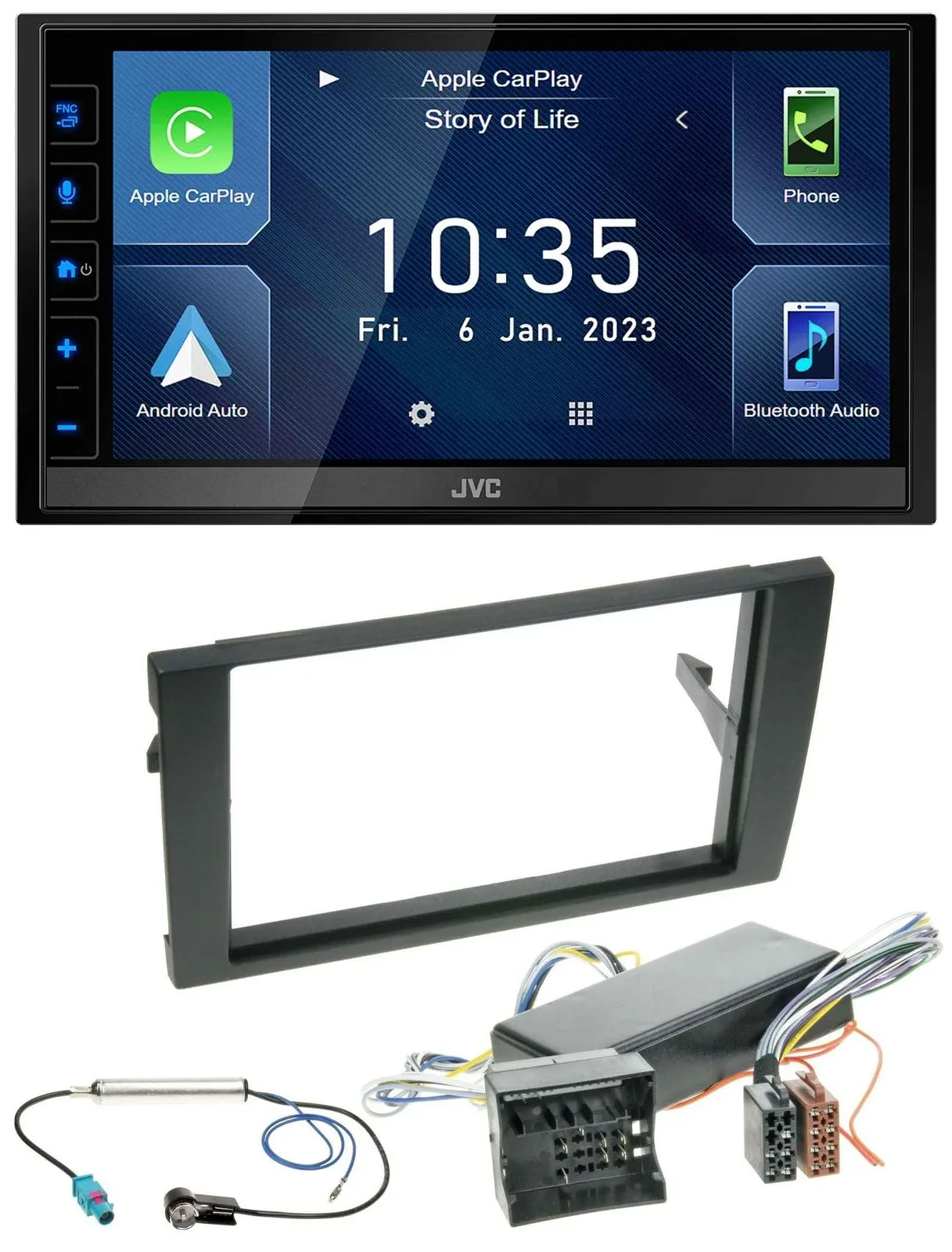 JVC DAB Bluetooth MP3 USB 2DIN Autoradio für Audi A4 04-08 B7 Bose Aktivsystem M