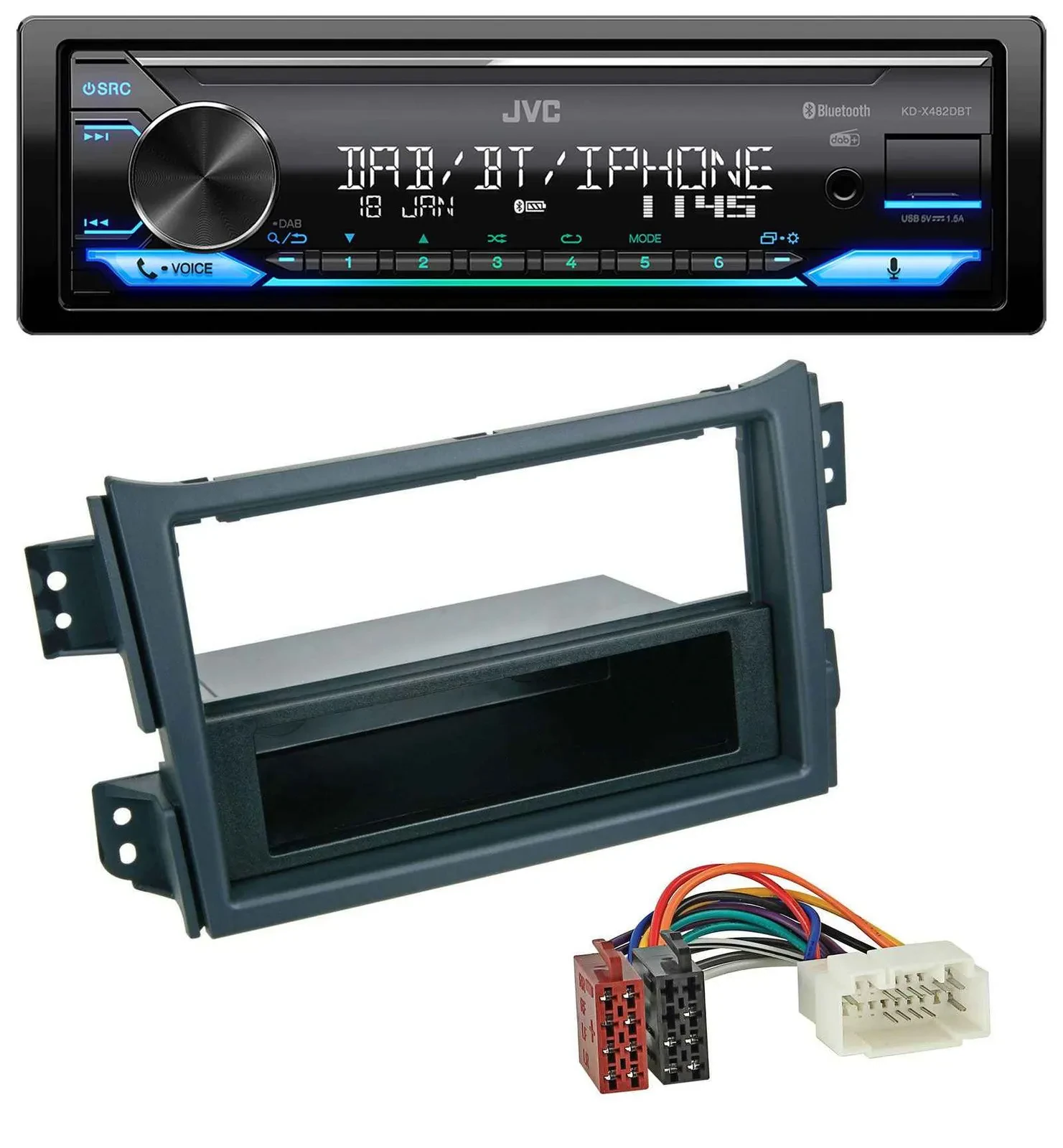 JVC Bluetooth DAB USB MP3 Autoradio für Opel Agila B 2008-2014 Suzuki Splash