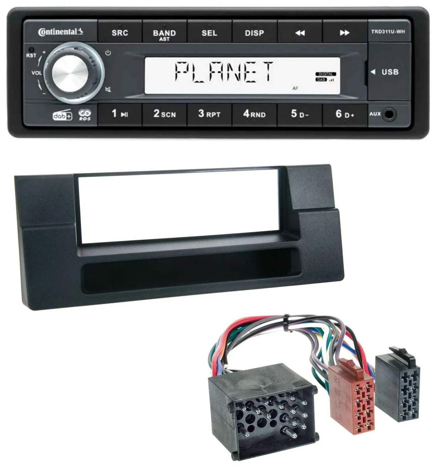 Continental MP3 AUX USB DAB 1DIN Autoradio für BMW X5 E53 5er E39 Rundpin Ablage