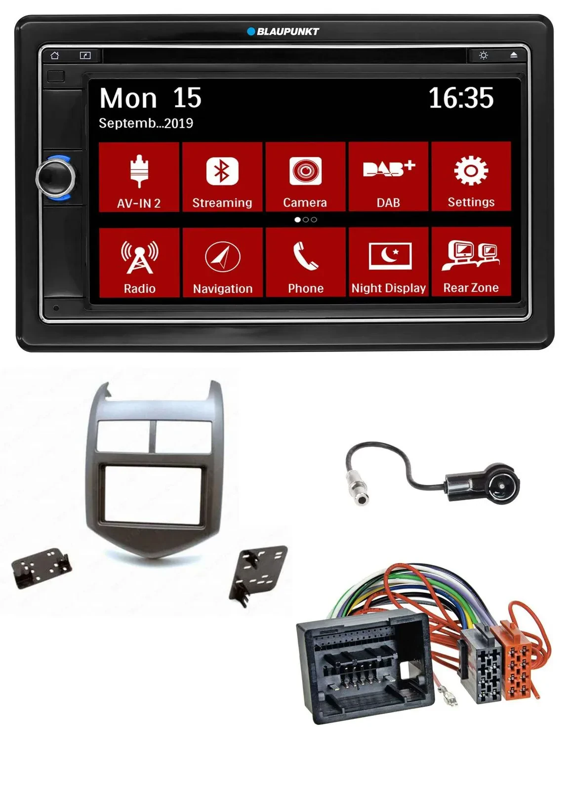 Blaupunkt Bluetooth DAB 2DIN USB DVD MP3 Autoradio für Chevrolet Aveo Sonic ab 2
