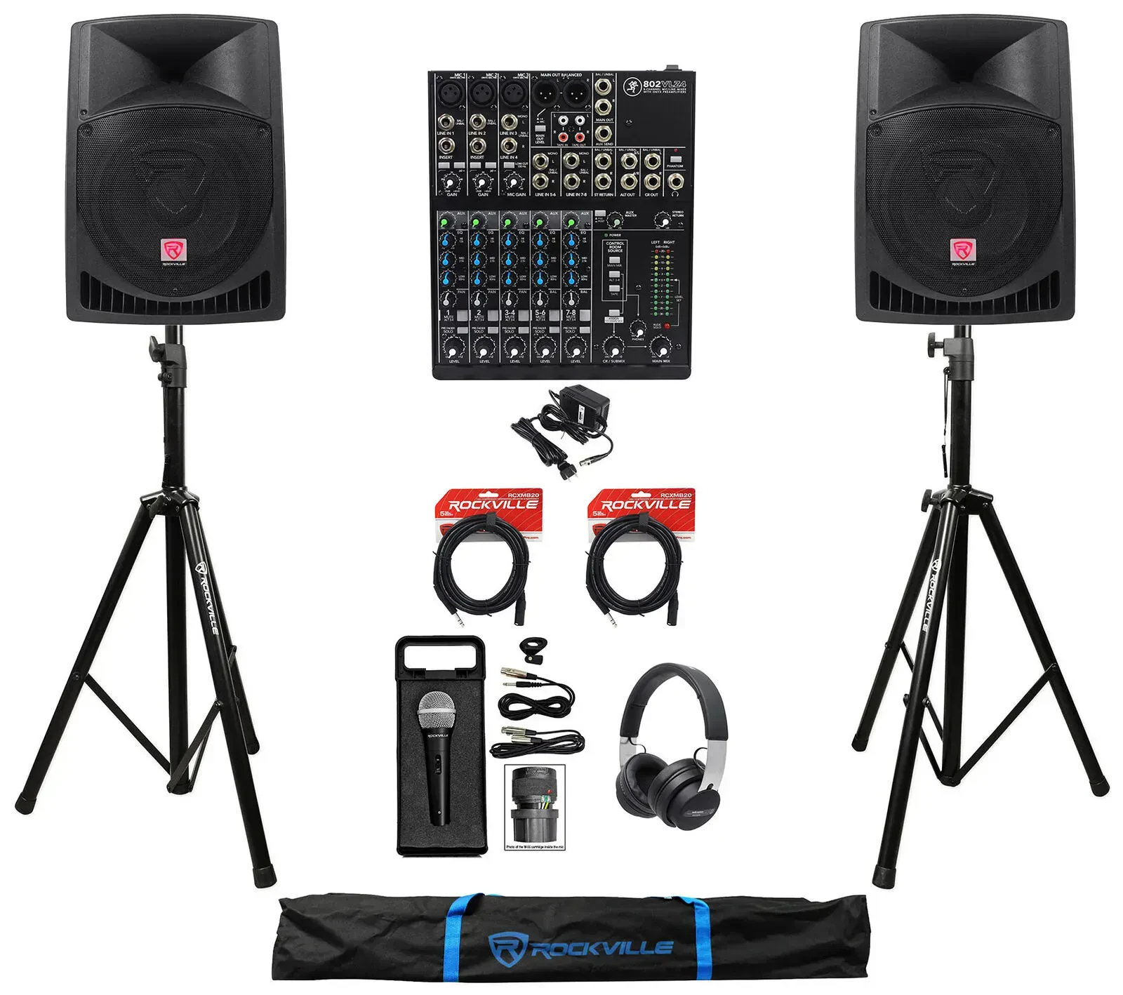 Активная акустическая система Rockville RPG12 Black с аксессуарами (пара)