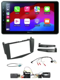 Pioneer Bluetooth 2DIN USB Lenkrad DAB Autoradio für Mercedes C W204 Aktivsystem