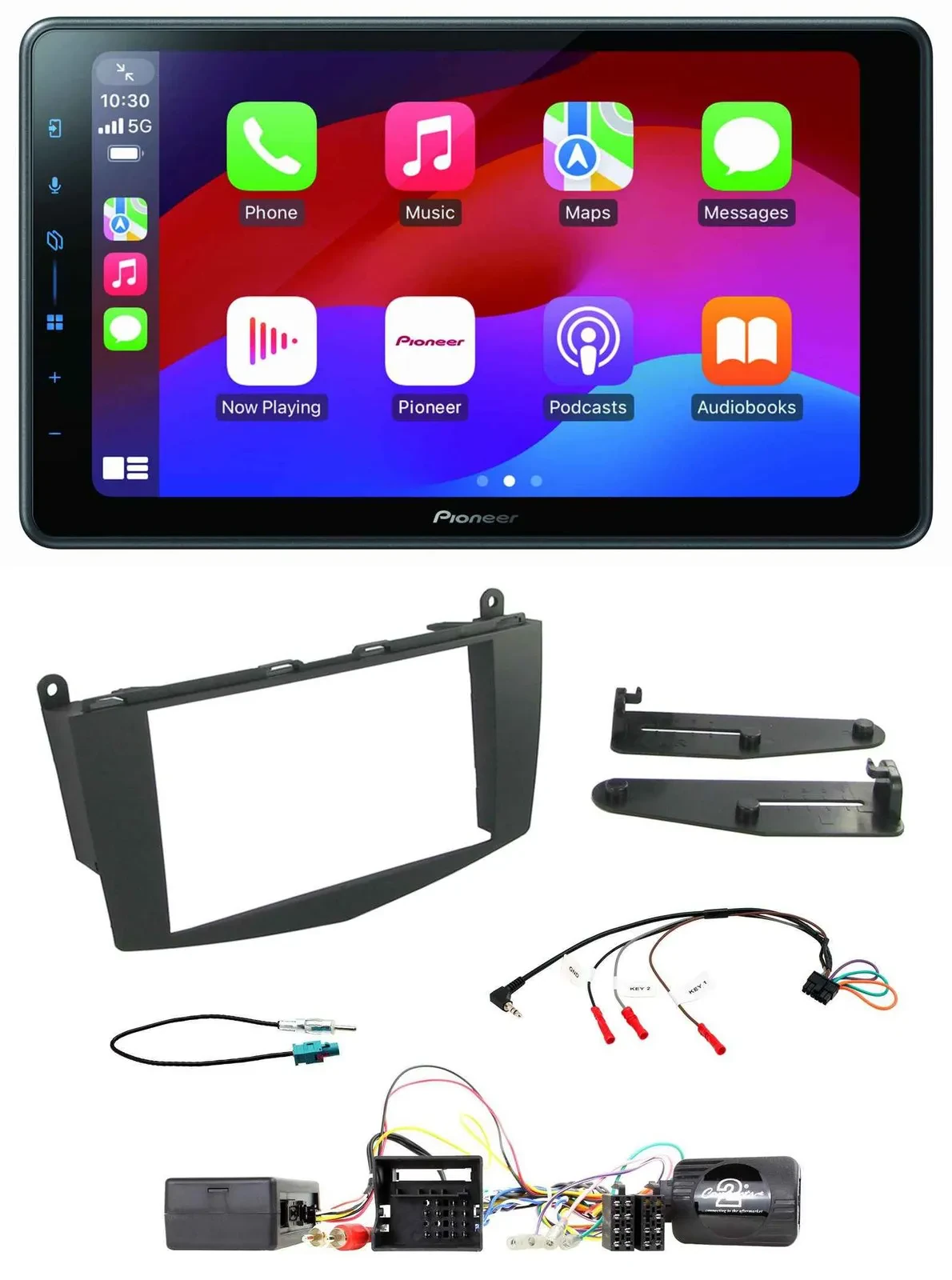 Pioneer Bluetooth 2DIN USB Lenkrad DAB Autoradio für Mercedes C W204 Aktivsystem