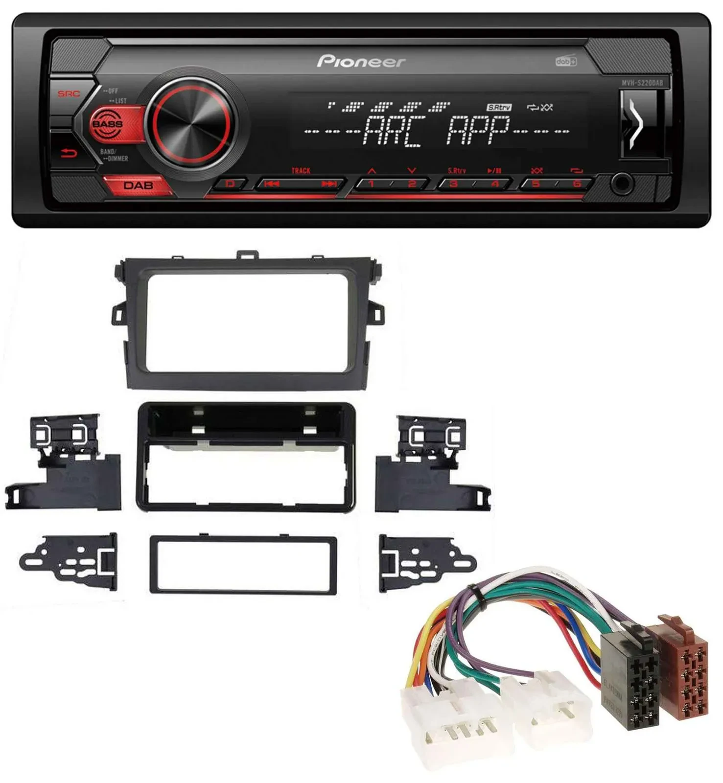 Pioneer DAB 1DIN MP3 AUX USB Autoradio für Toyota Corolla 2009-2012 silber