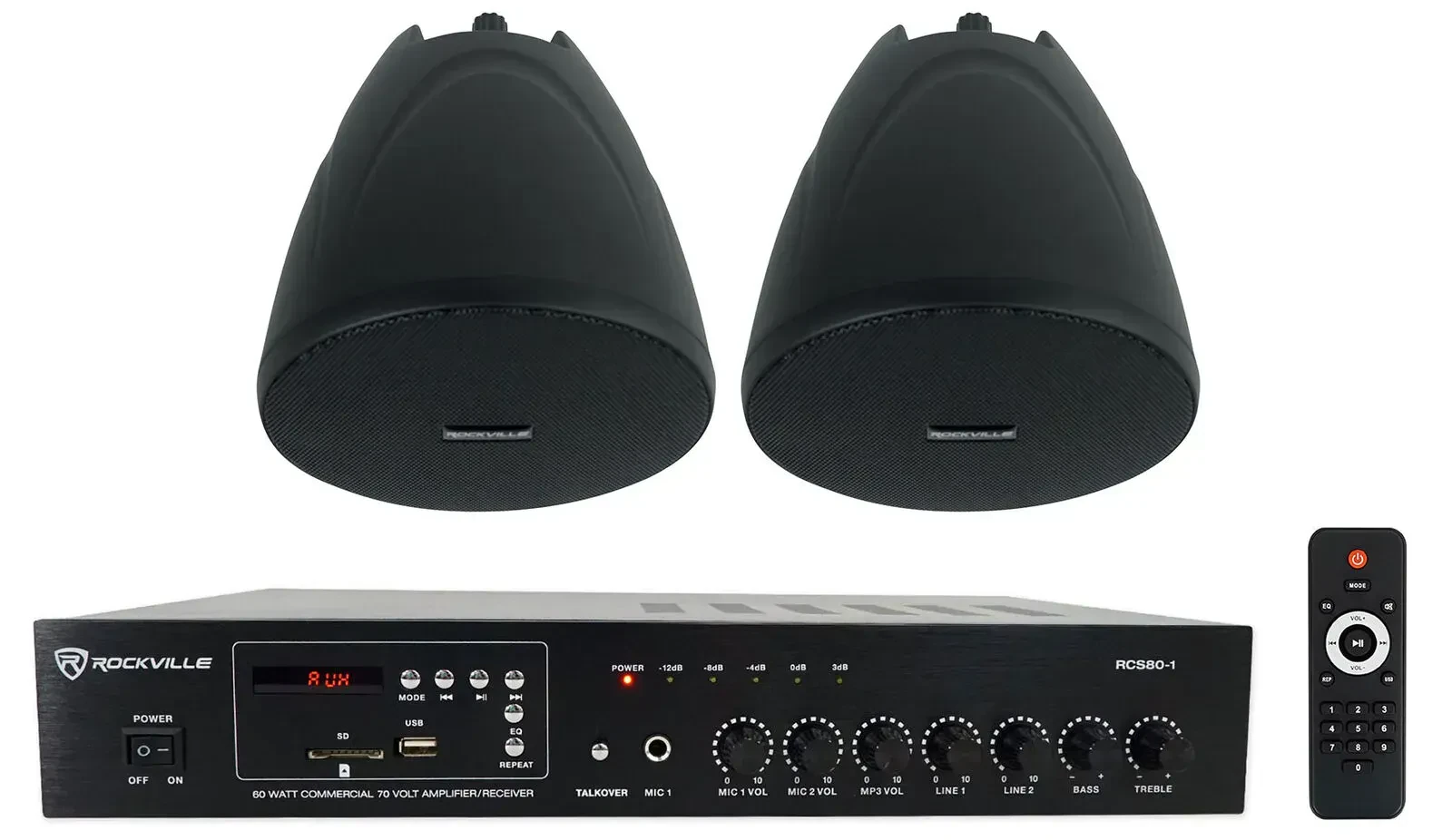 Потолочная акустика Rockville PEN-40T Black с усилителем (пара)