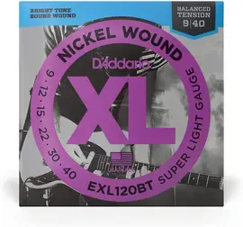 Струны для электрогитары D'Addario EXL120BT Nickel Wound 9-40
