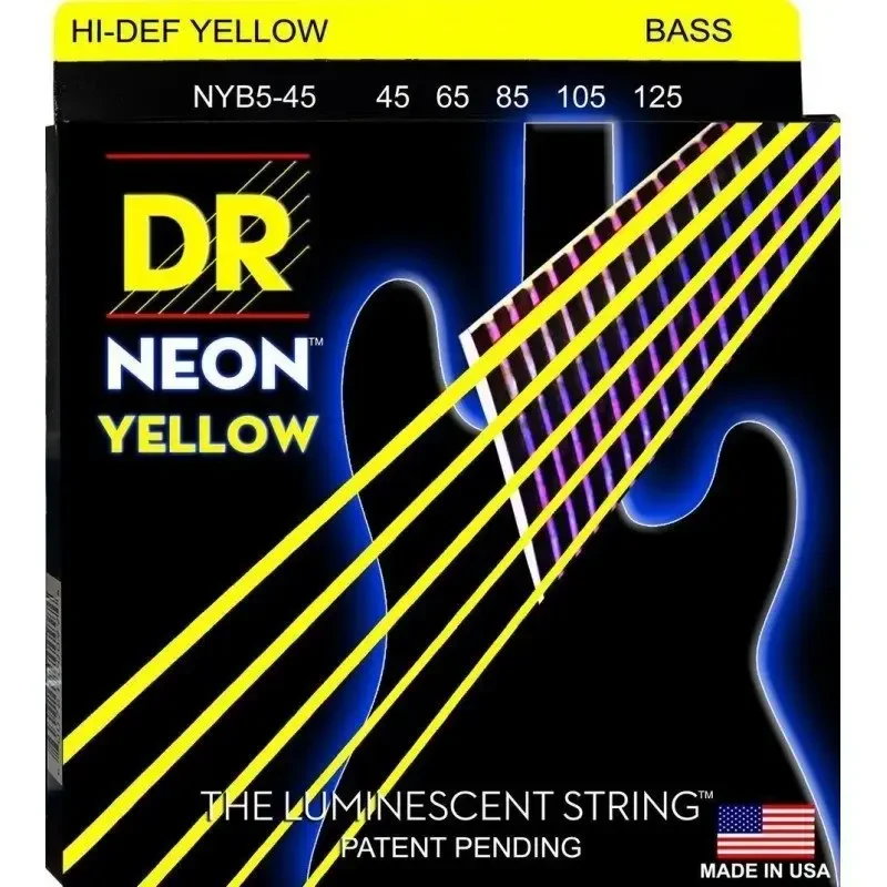 Струны для бас-гитары DR NYB5-45 - HI-DEF NEON™ 45-125