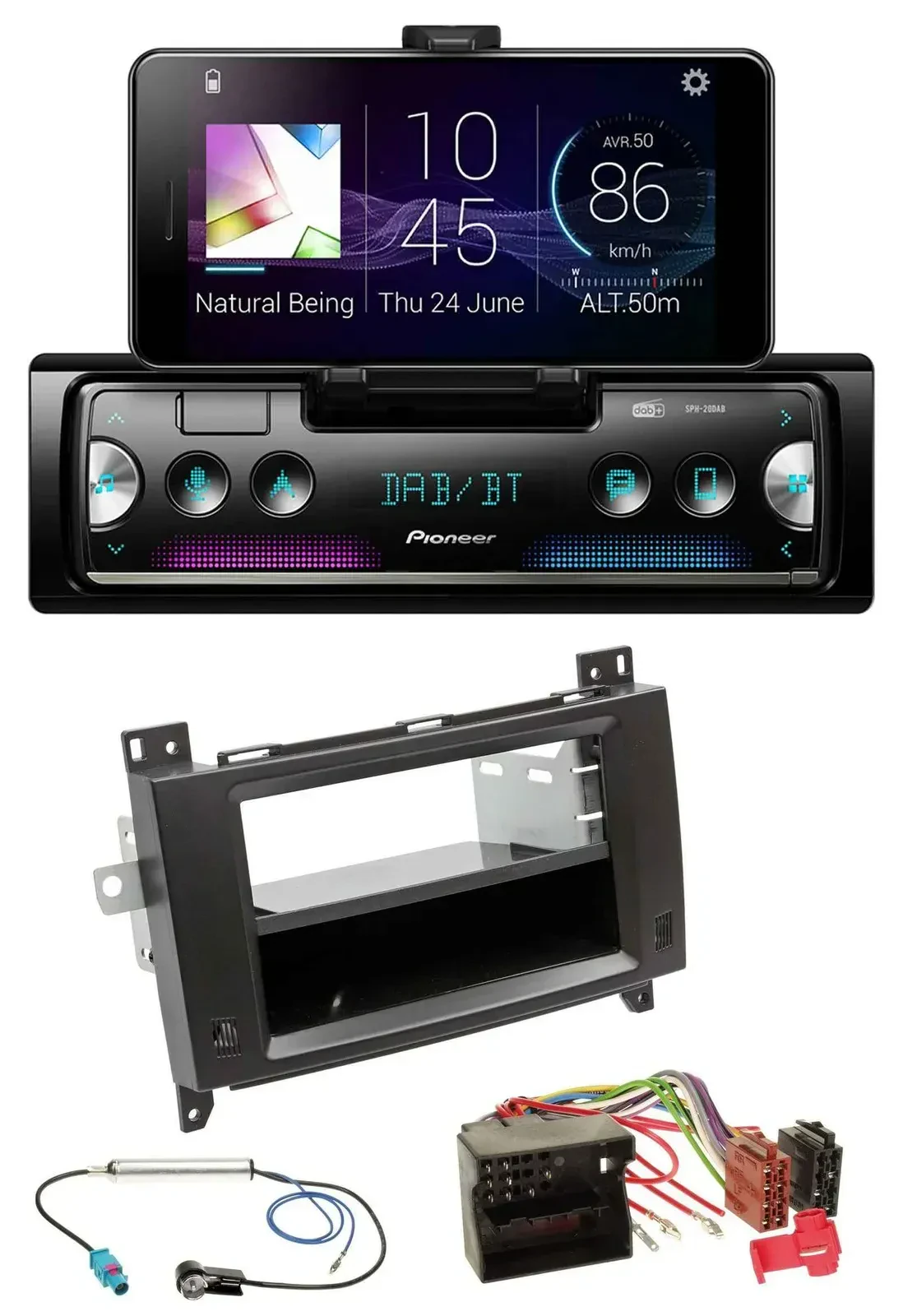 Автомагнитола Pioneer USB MP3 Bluetooth DAB для Mercedes Viano/Vito 2006–2014 чёрная
