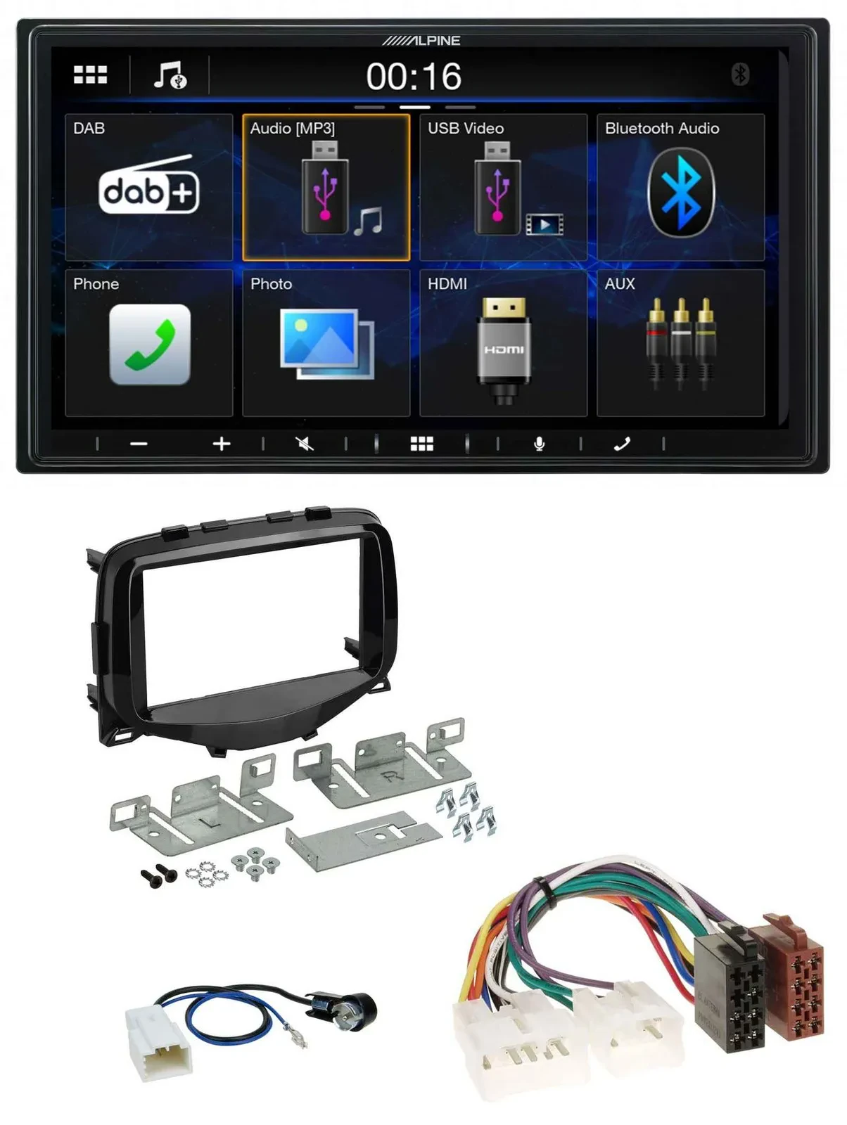 Автомагнитола для Toyota Aygo Alpine 2DIN, Bluetooth, DAB, USB, MP3 (2014–2021)