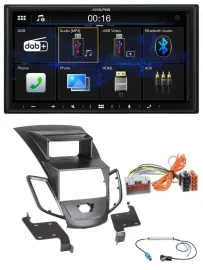 Alpine Bluetooth 2DIN MP3 DAB USB Autoradio für Ford Fiesta 08-10 Display schwar