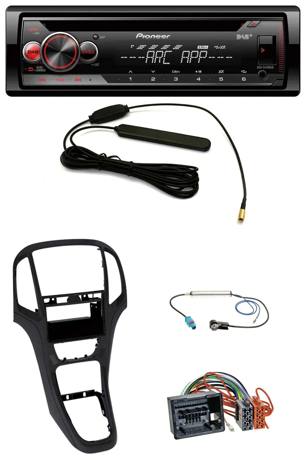 Pioneer CD USB AUX DAB MP3 Autoradio für Opel Astra J ab 2009 Perl schwarz